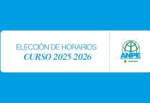 Elección de horarios curso 2025/2026